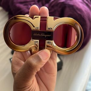 salvatore ferragamo red belt